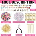 2823PCS Bead Keychain Making Kit | Flower Letter Beads DIY Bag Charm & Key Ring Set - Image 4