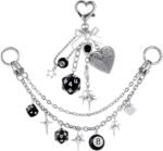 2PCS Vintage Punk Y2K Silver Bag Chain Charms for Handbags and Tote Bags