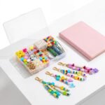 421PCS DIY Beaded Keychain Making Kit | Alphabet Beads Bag Charm Craft Supplies - Image 5