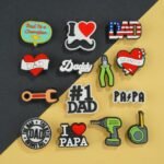 Dad Theme Shoe Charms Set | Father Gift PVC Charms with Tools, Drill & Heart Designs - Image 2