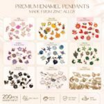200PCS Gold Enamel Charms for Jewelry Making, Mixed Color Heart Pendants for Bracelets & Keychains - Image 4