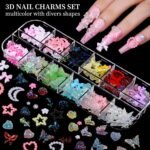 8 Box Nail Charms & Rhinestones Kit | Y2K Nail Gems with Multi Shape Flatback Crystals - Image 5