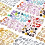 150PCS Enamel Bracelet Charms Gold Plated Silver Pendants for Jewelry Making