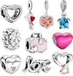 10PCS Silver Charms for Bracelets & Necklaces | Pendant Beads Set for Women Jewelry Making
