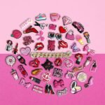 50PCS Pink Shoe Charms with Bling Chain | Decorative Accessories for Girls (Gift Box) - Image 3