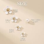 Flower Shoe Charms with Pearl Accents – White, Black, Pink, Yellow, Purple Floral PVC Decorations - Image 3