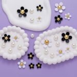 Flower Shoe Charms with Pearl Accents – White, Black, Pink, Yellow, Purple Floral PVC Decorations - Image 5