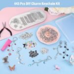 Lip Gloss Keychain Making Kit | Silver Bag Charm DIY Supplies with Charms, Chains, Pliers - Image 5
