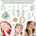 213PCS Lip Gloss Charms Kit | Blue DIY Keychain Making Supplies with Chains & Jump Rings - Image 3