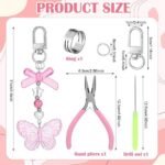 Beaded Lip Gloss Keychains Bulk: Butterfly, Strawberry, Heart Charms – Purse Decor - Image 2