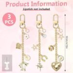 3PCS Lip Gloss Holder Keychain Charms | Lipstick Purse, Key Decor Set - Image 4
