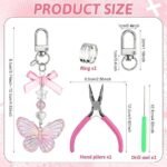 8PCS Lip Gloss Keychain Kit | Bow, Strawberry Charms, Purse DIY Accessories - Image 3