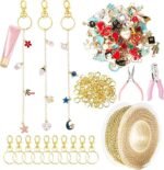 Lip Gloss Keychain Making Kit, 213PCS DIY Charm Craft Supplies, Gold Chain & Tools