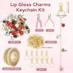 Lip Gloss Keychain Making Kit, 213PCS DIY Charm Craft Supplies, Gold Chain & Tools - Image 3