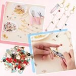 Lip Gloss Keychain Making Kit, 213PCS DIY Charm Craft Supplies, Gold Chain & Tools - Image 4