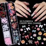 Nail Art Charms Gems Set, Rhinestones, Pearls, Brushes, Stands (4 Boxes) - Image 2