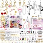 945PCS Bag Charm Kit DIY Beaded Lip Gloss Keychain Making Kit Gold Silver