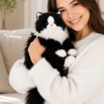 Realistic Black Cat Plush Toy | Interactive Stuffed Animal | Soft Cuddly Companion | Gift for Kids, Adults & Seniors | Lifelike Kitten Doll