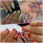 100PCS Gold Nail Charms: Bow, Cherry, Butterfly, Cross, Heart, Star, Flower Designs - Image 4