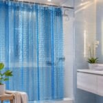 3D Cube Embossed Shower Curtain | Waterproof PEVA Liner with Magnetic Hem - Image 5
