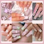 3D Acrylic Flower Bow Nail Charms Kit: Pink, White Pearls, Coquette Nail Art - Image 3