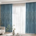 Blue Curtain Panel | Thickened Polyester Drapes | Modern Light Filtering Window Curtain | Classic Bedroom Living Room Decor - Image 5