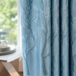 Blue Curtain Panel | Thickened Polyester Drapes | Modern Light Filtering Window Curtain | Classic Bedroom Living Room Decor