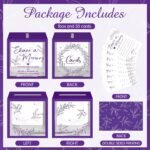 Purple Share a Memory Cards with Box | 50 Guest Message Cards | Greenery Keepsake Box | Wedding Graduation Party Guest Book - Image 2