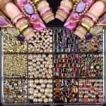 Luxury 3D Nail Charms Rhinestones Set with Pearls and Vintage Metal Jewelry 12 Grids