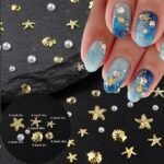 100PCS Starfish Nail Charms and Gems Summer Ocean Style Seashell Pearl Nail Decorations - Image 3