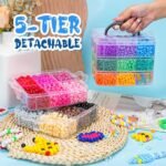 6000+ Pony Beads Set: 30 Colors, Glow in Dark, Jewelry Making Craft Kit - Image 4