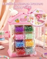 820PCS Bracelet Maker Machine Kit for Girls 6-12 DIY Charm Jewelry Set Pink Bunny - Image 2