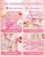 820PCS Bracelet Maker Machine Kit for Girls 6-12 DIY Charm Jewelry Set Pink Bunny - Image 3