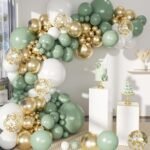 Sage Green Balloon Arch Kit | 150Pcs Balloon Garland | Birthday, Baby Shower, Gender Reveal & Wedding Party Decoration | Easy Assembly