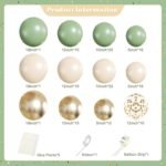 Sage Green Gold Balloon Arch Kit | 140Pcs Pastel Balloons | Wedding, Birthday & Bridal Shower Party Decor - Image 3