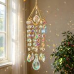 Crystal Suncatcher Window Hanging Rainbow Maker Wind Chime Style Gold Plated Decor
