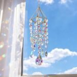 Crystal Suncatcher Window Hanging Rainbow Maker Wind Chime Style Gold Plated Decor - Image 2