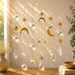 6PCS Crystal Suncatcher Hanging Ornaments Colorful Prism Balls with Chain for Window Decor