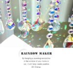 9 Pack Crystal Prism Suncatchers Rainbow Hanging Crystals with Colorful Bead Chains - Image 3