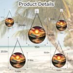 Stained Glass Sunset Landscape Suncatcher Window Hanging Lake and Mountain Panel Decor - Image 5