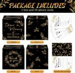 Share a Memory Cards with Box | 50 Guest Message Cards | Black Gold Keepsake Memory Box | Wedding Graduation Guest Book Alternative - Image 4