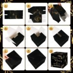 Share a Memory Cards with Box | 50 Guest Message Cards | Black Gold Keepsake Memory Box | Wedding Graduation Guest Book Alternative - Image 5