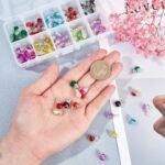 100PCS Crystal Dangle Charms Crackle Glass Drop Beads for Jewelry Making - Image 4
