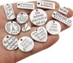 40PCS Inspirational Word Charms Pendants for DIY Necklace Bracelet Jewelry Making - Image 2