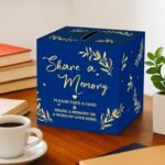 50 Pcs Share a Memory Cards & Box | Blue and Gold Keepsake Set for Funeral, Graduation, Wedding and Birthday Celebration - Image 2