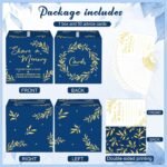 50 Pcs Share a Memory Cards & Box | Blue and Gold Keepsake Set for Funeral, Graduation, Wedding and Birthday Celebration - Image 6