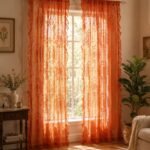 Cassandre Sheer Lace Curtain | Romantic Bedroom & Living Room Drapes | Orange Floral Ruffles | European And American Style - Image 10