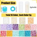 80G 16 Colors Seed Beads 2mm Glass Cylinder Beads Jewelry Making Supplies - Image 4
