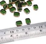 28PCS Green Oval Glass Beads Golden Edge Crystal Jewelry Making Supplies - Image 3
