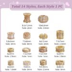 14PCS Gold Cubic Zirconia Spacer Beads 18K Gold Plated Jewelry Making Supplies - Image 2